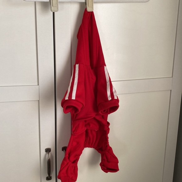 Red athletic hooded puppy tracksuit - Picture 8 of 13